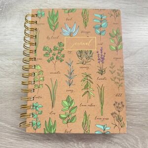James Burke Collection Botanical Herb Spiral Journal Gold Gilded Lined Notebook